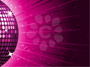 Royalty Free Clipart Image of a Sparkling Pink Disco Ball